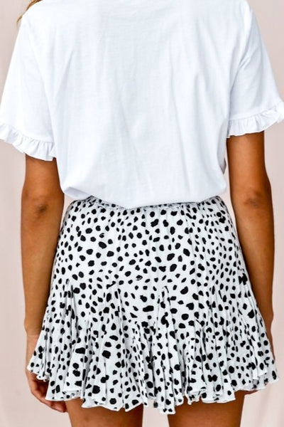 Leopard Print Ruffle Skirt