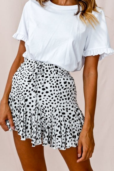 Leopard Print Ruffle Skirt